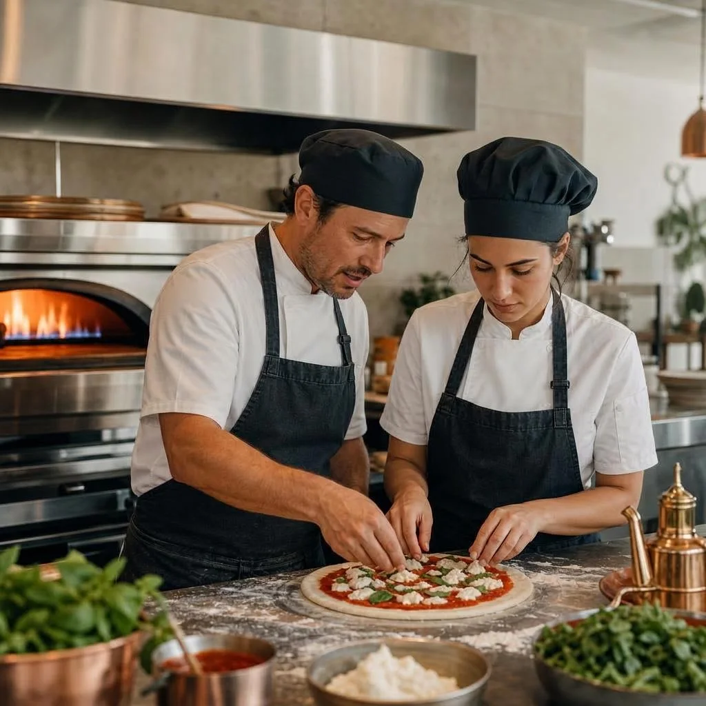 Membres de l’équipe SY PASTA en tenue de cuisine